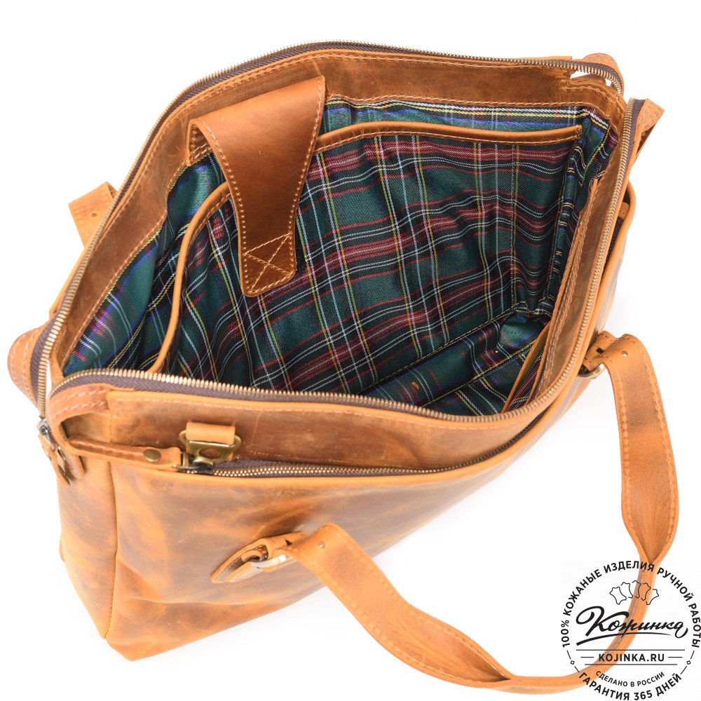  Кожаная деловая сумка "Франклин" (рыжий крейзи)